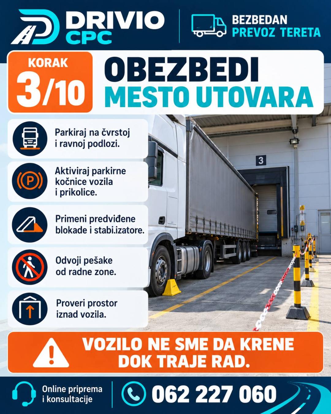 Korak 3: Obezbedi mesto utovara — Bezbedan prevoz tereta