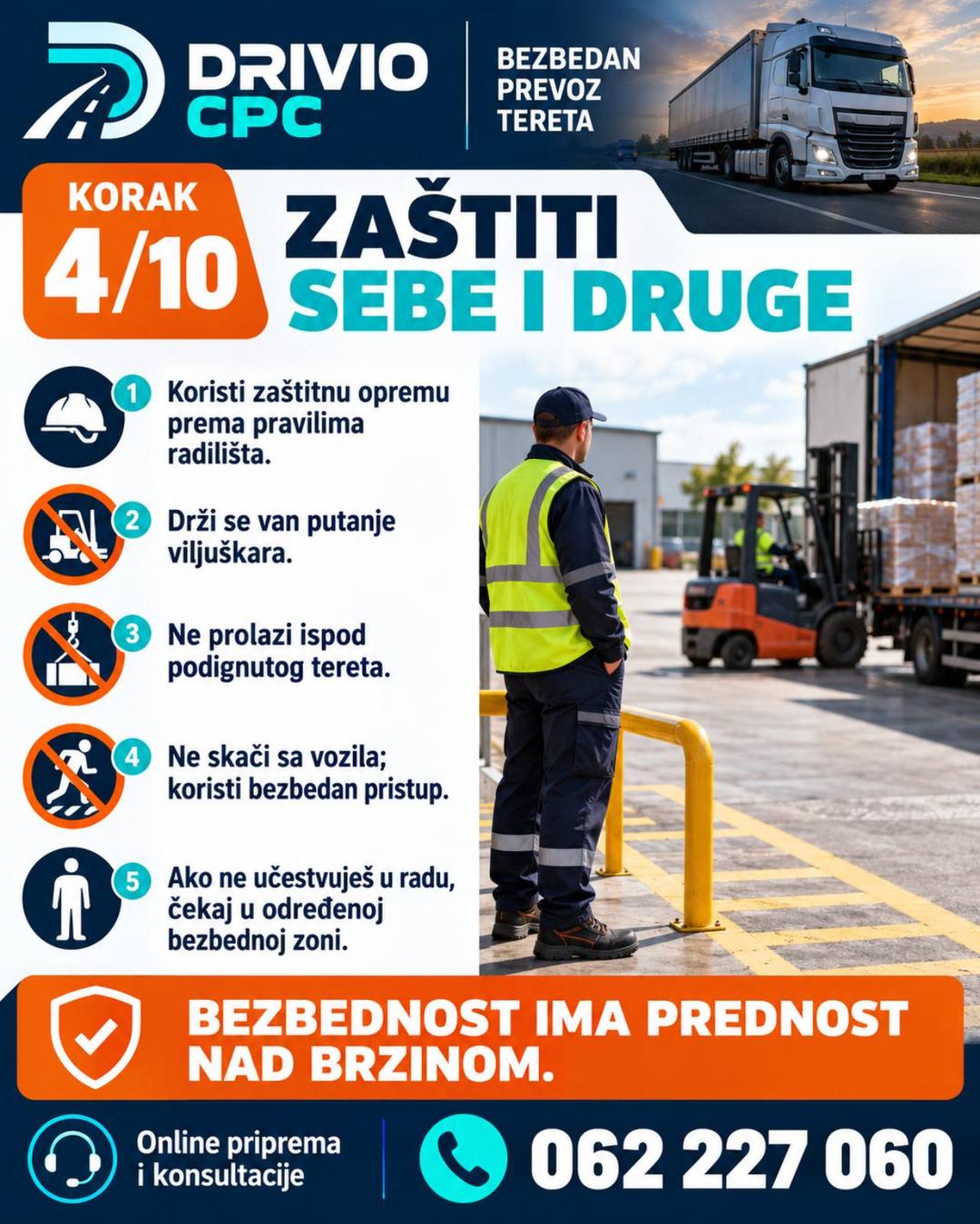 Korak 4: Zaštiti sebe i druge — Bezbedan prevoz tereta