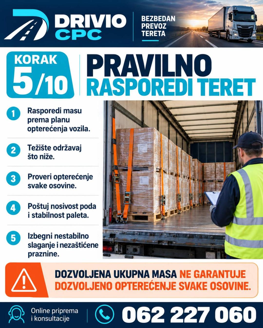 Korak 5: Pravilno rasporedi teret — Bezbedan prevoz tereta