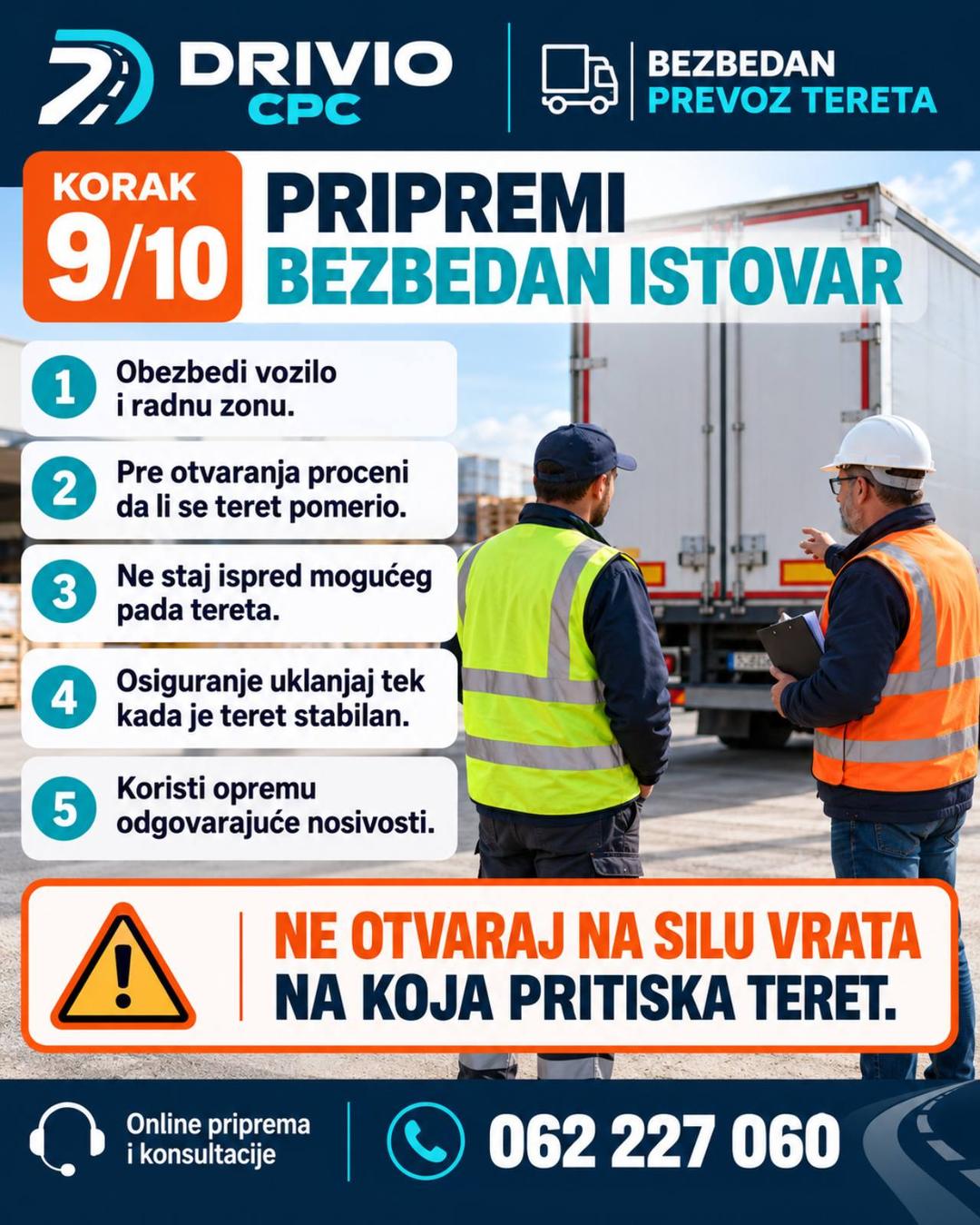 Korak 9: Pripremi bezbedan istovar — Bezbedan prevoz tereta