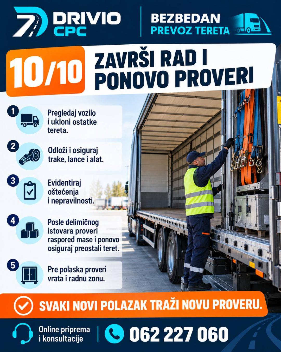Korak 10: Završi rad i ponovo proveri — Bezbedan prevoz tereta
