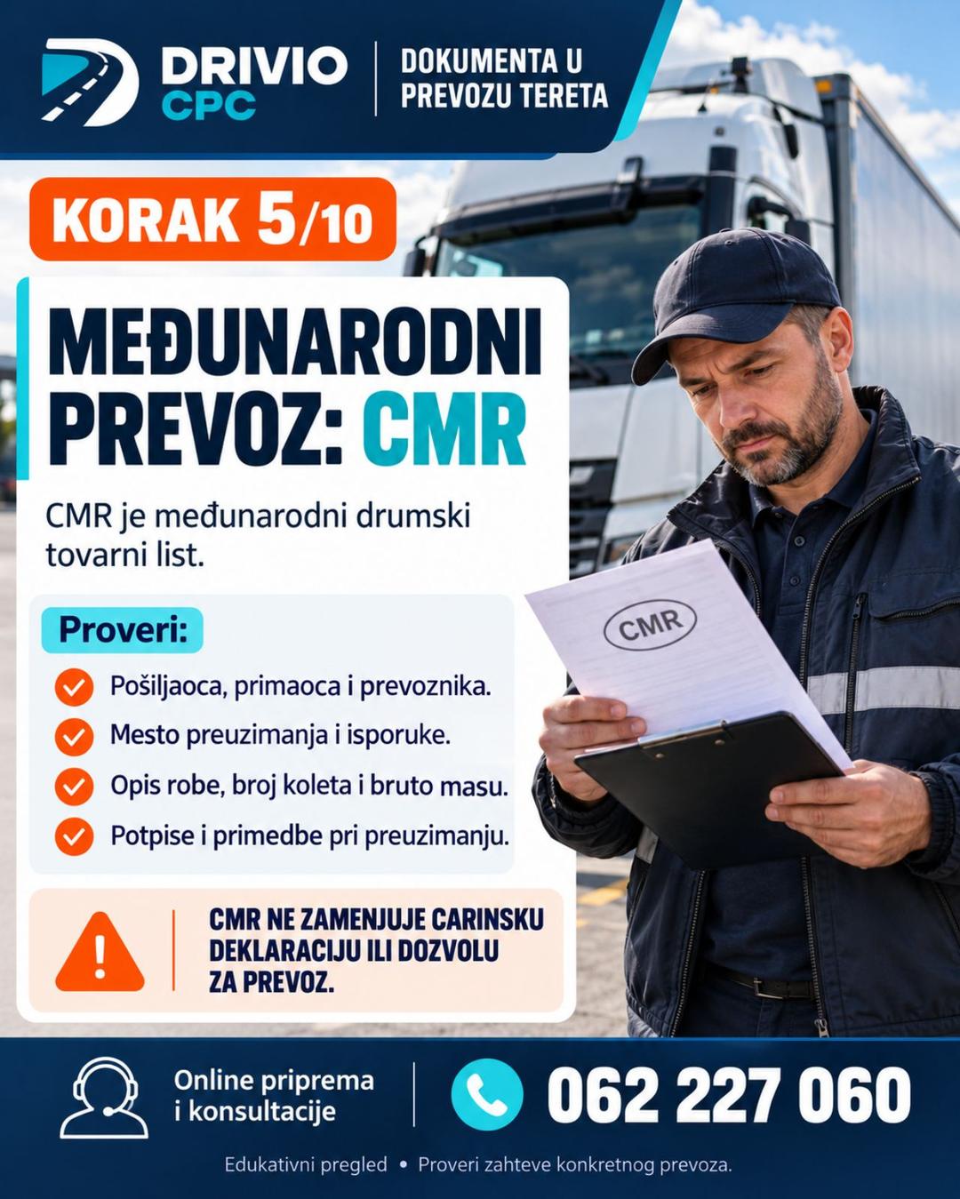 Korak 5: Međunarodni prevoz: CMR — Dokumenta u prevozu tereta