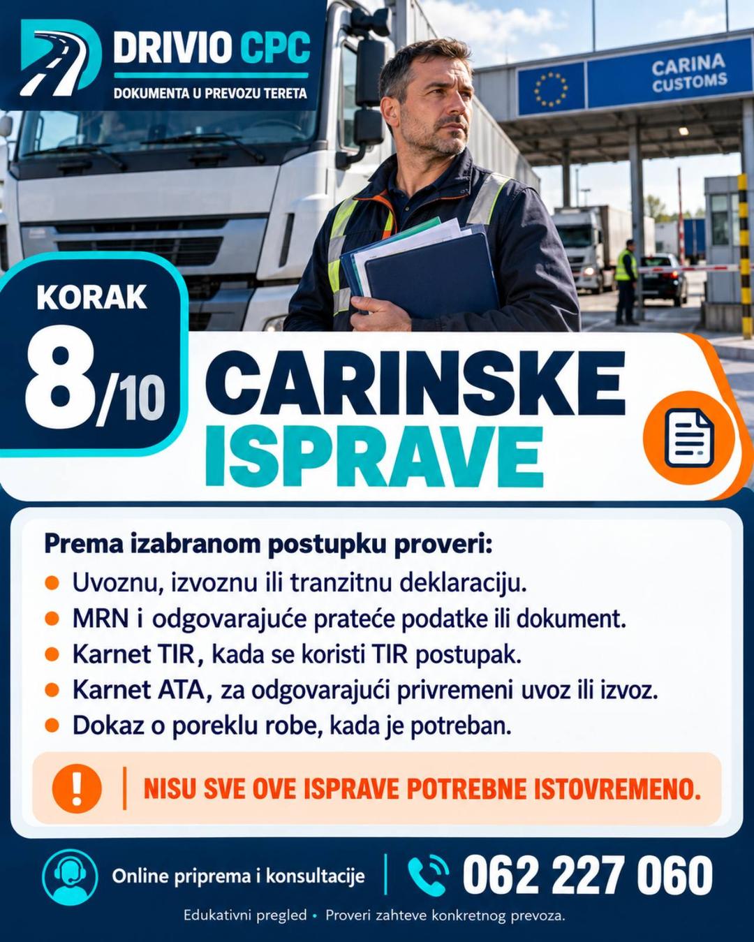 Korak 8: Carinske isprave — Dokumenta u prevozu tereta