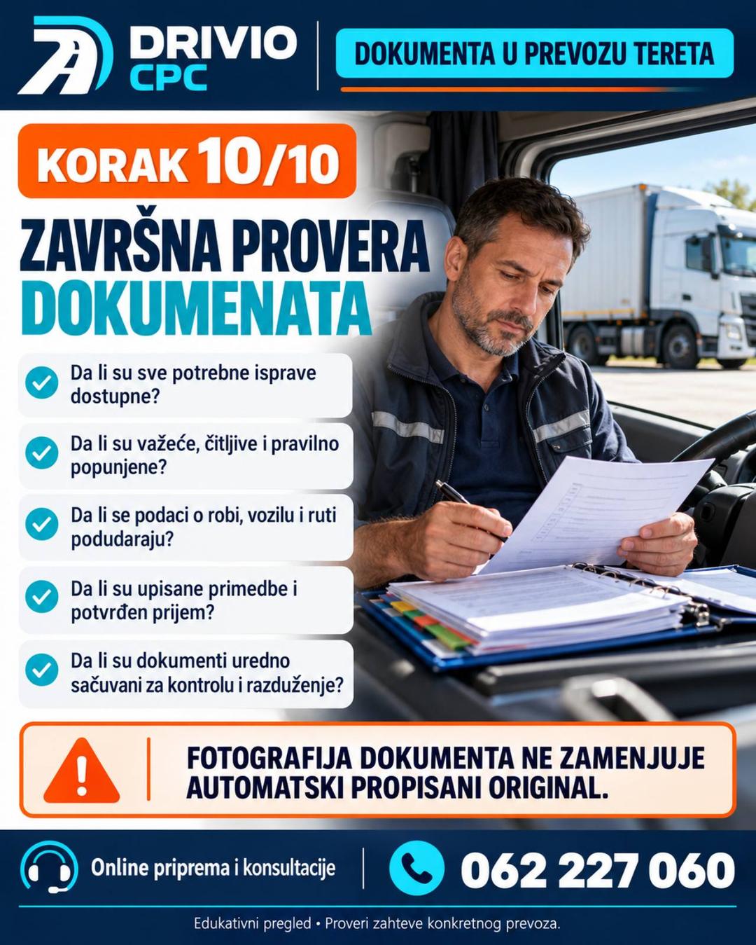 Korak 10: Završna provera dokumenata — Dokumenta u prevozu tereta