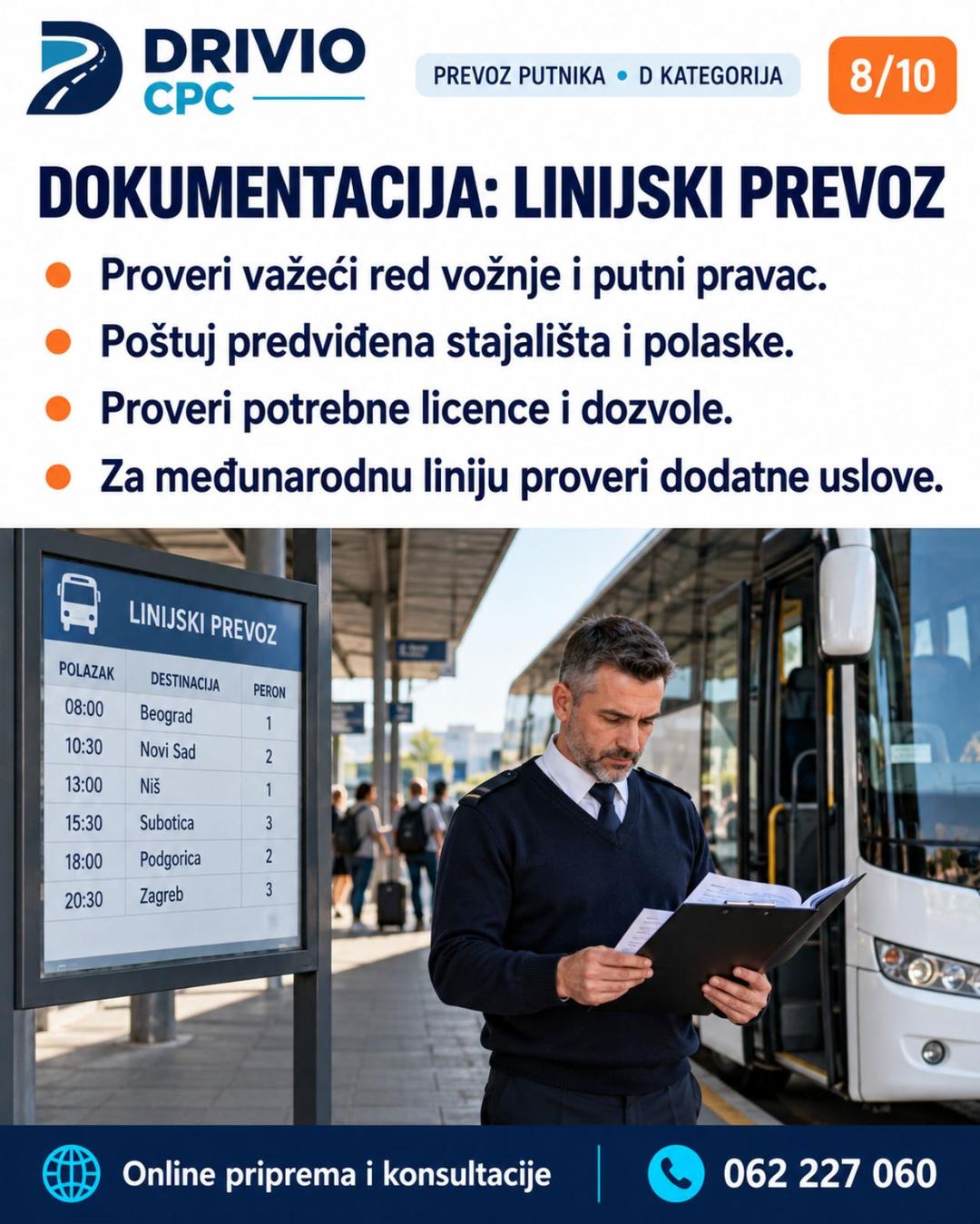 Korak 8: Dokumentacija: linijski prevoz — Bezbedan prevoz putnika