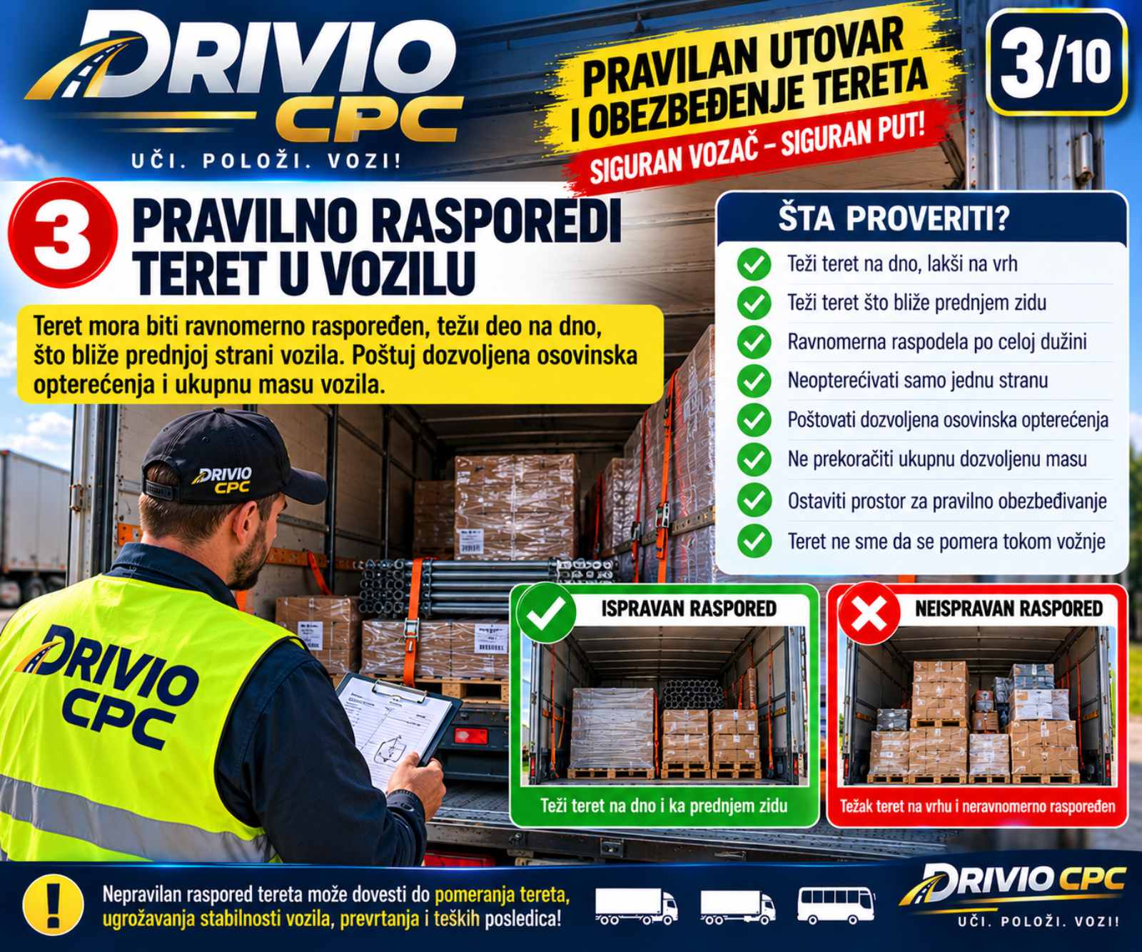Korak 3: Pravilan raspored tereta u vozilu